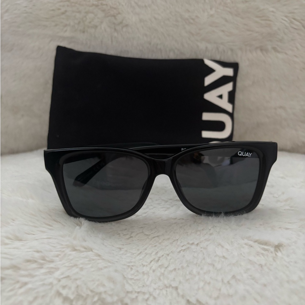 Quay Australia Black Square Sunglasses for Men